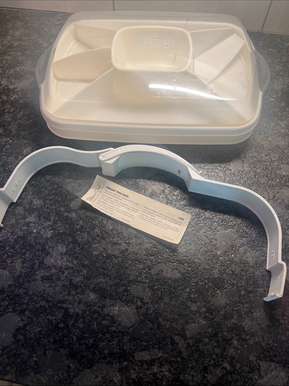 The Pampered Chef Chilzanne Platter Handle Instruction Insert - White